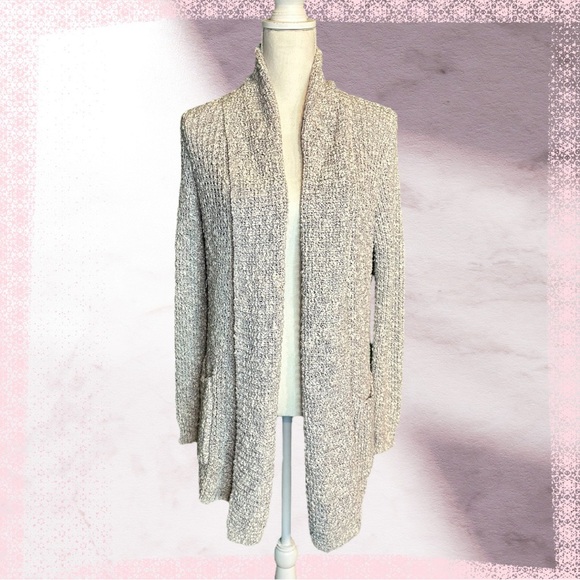LINE The Label Neutral Shawl Collar Pocketed Long Sleeve Cardigan Size Small - Picture 1 of 13